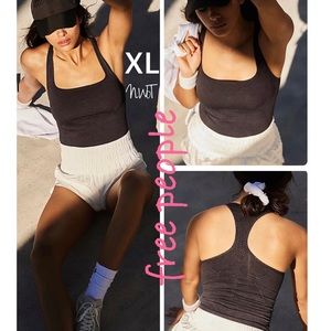 NWOT XL free people good karma long tank top yoga sports washed black price firm